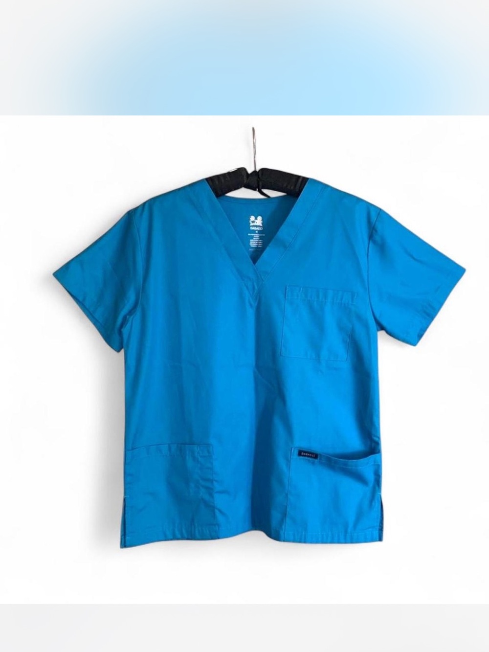 Womens Dagacci  V-Neck Scrub Top in Bright Blue size XS